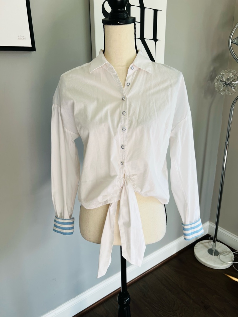 Maeve by Anthropology Tie-Front Button Down Shirt - Picture 3 of 9